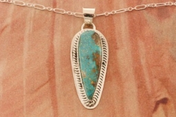Genuine Kingman Turquoise Sterling Silver Pendant